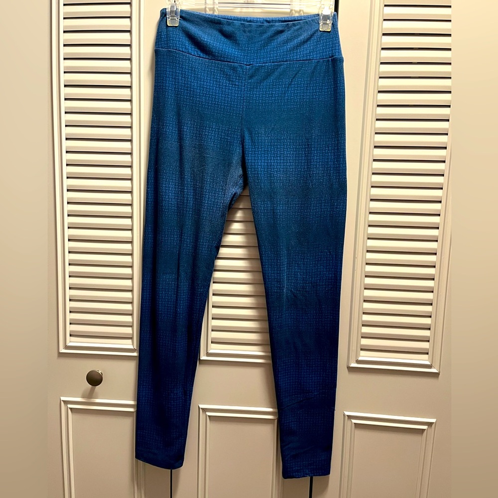 Lularoe Navy Blue Print One Size Leggings